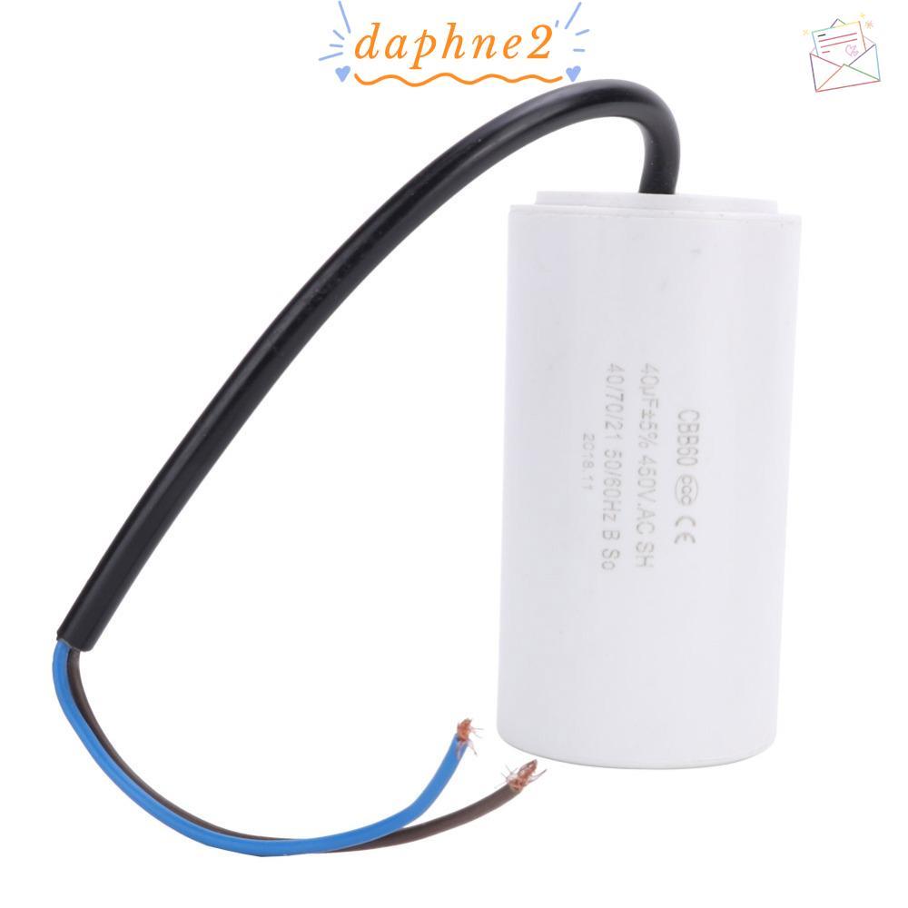 DAPHNES Motor Running Capacitor, 40uf Mini Size CBB60 Capacitor, Stable Performance 450V Appliance ป