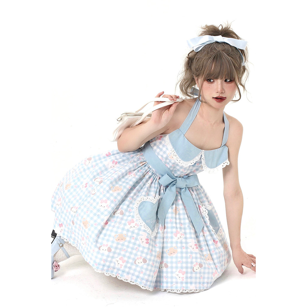 Canmiyo Original Mikko Joint ชุด Halter คอโบว์ สไตล์ JSK Lolita สำหรับใส่หน้าร้อน