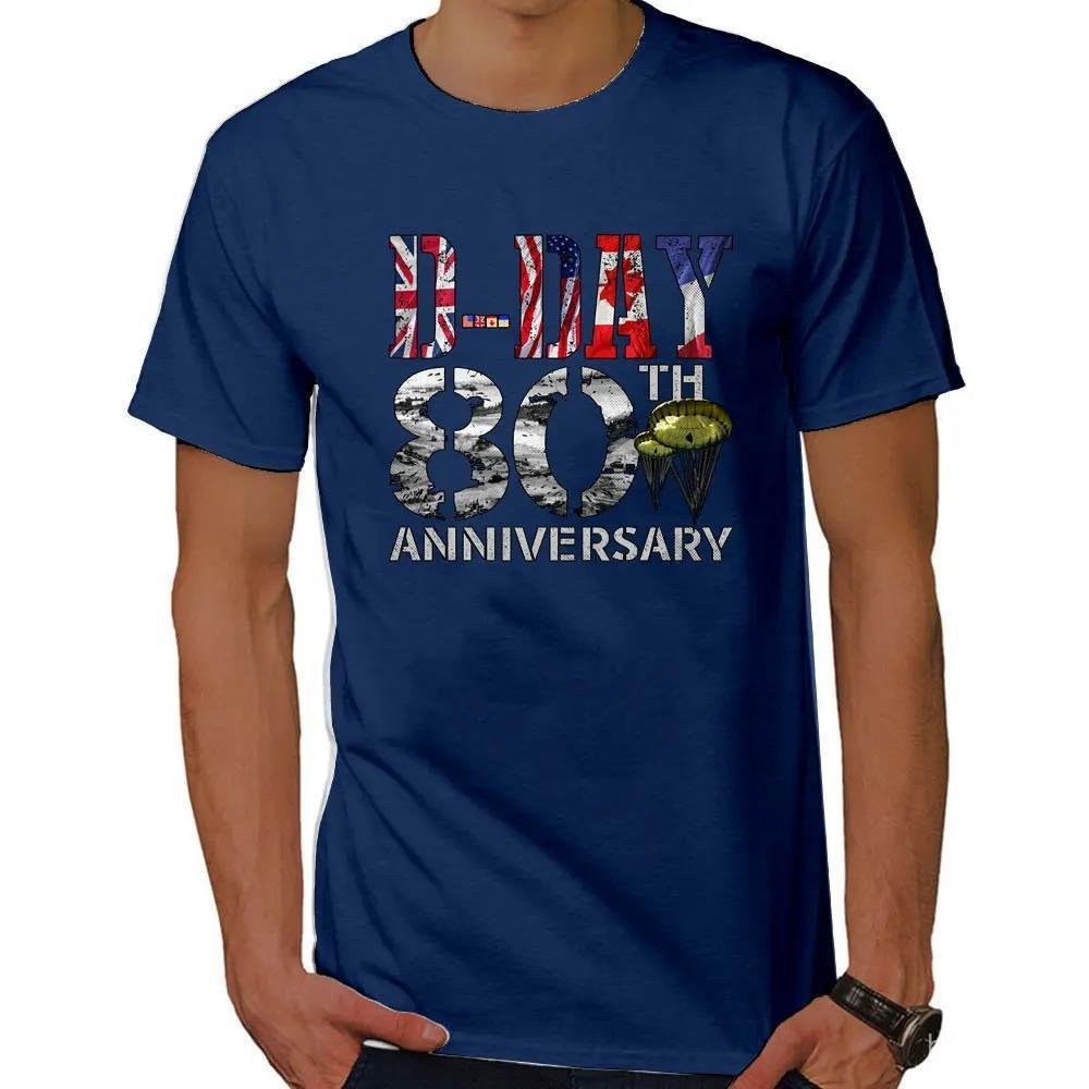 2025D-Day T เสื้อ Normandy Landings 80th Anniversary 1944-2024 UK Flag ของขวัญ Tee ผู้ชายผู้หญิงเสื้