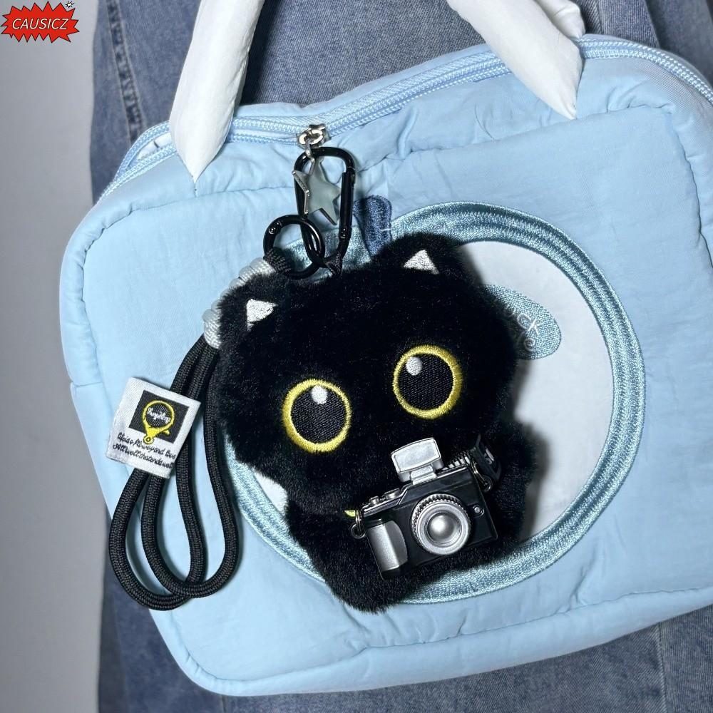 พวงกุญแจตุ๊กตาแมวน้ำหนักดํา, กระเป๋าสะพายไหล่พร้อมผ้าพันคอดีไซน์น่ารัก และสายคล้องกล้องสำหรับของขวัญ