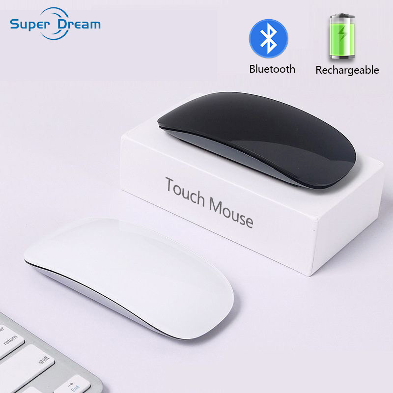 เมาส์โหมดคู่ เมาส์บลูทูธไร้สายสําหรับ MacBook Ergonomic Design Multi Touch BT Mouse