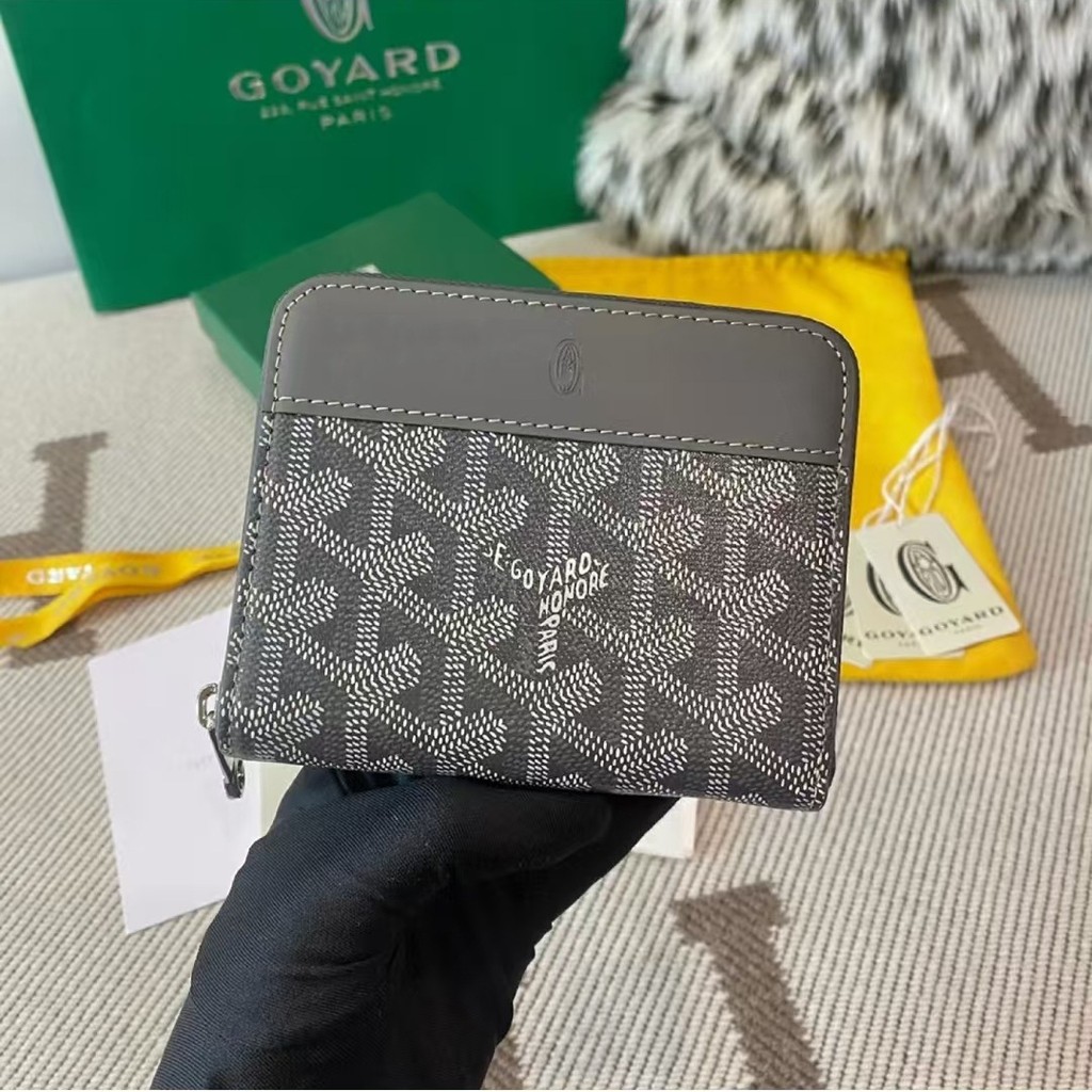 Goyard Goyard Dog Tooth Bag กระเป๋าซิปกระเป๋าสตางค์ Unisex Multi-Function Card Holder Anti-theft กระ