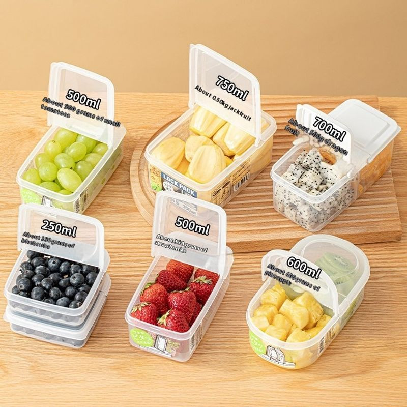 FathSunny Multi-Compartment Fruit Bento Box แบบพกพานักเรียน Flip-Lid กล่องใส่อาหารปิดผนึกกล่องอาหารกลางวัน