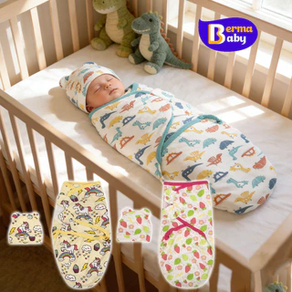 Berma Baby ถุงนอนเด็ก พร้อมหมวก ทารกแรกเกิด ผ้าฝ้าย100% ห่อตัวเด็ก สําหรับเด็กทารก