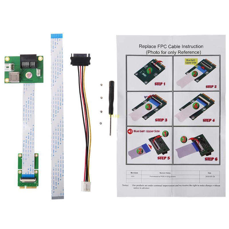 Btsg Mini PCI-E ถึง PCI-E สําหรับ Express X1+USB 2 0 480 Mb s Riser การ์ดความเร็ว FFC สาย