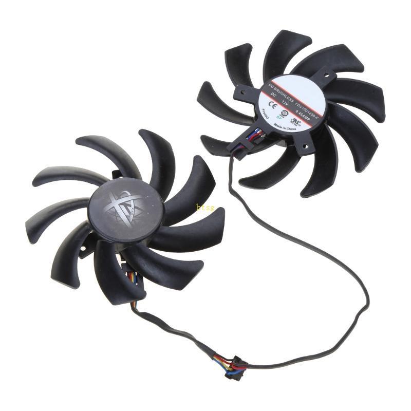 Btsg 2pcs 85 มม.480 470 กราฟิก 4Pin 0 35A VGA Cooler พัดลมสําหรับ XFX R9 390X 8G RX480 RX470 การ์ดพั