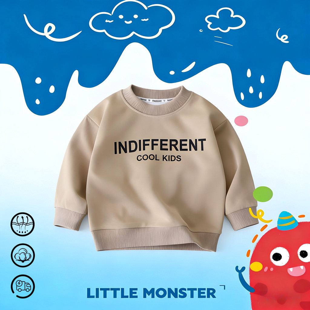 เสื้อกันหนาวเด็ก เสื้อเด็กแขนยาวเด็ก สีพื้น สำหรับฤดูหนาว ใส่บ้าน LS5112