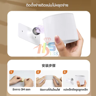 ⚡รุ่นใหม่2026 โคมไฟติดผนัง LED โคมไฟหัวเตียงแม่เหล็ก โคมไฟอ่านหนังสือ ไร้สาย หรี่แสงได้ พร้อมรีโมต