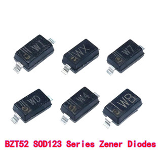 100PCS BZT52C10/12/15/18/20/22/24/27/30V Zener ไดโอด SMD SOD 123/1206 BZT52C9V1 WE BZT52C10V WF BZT52C11V WGT52C12V WH