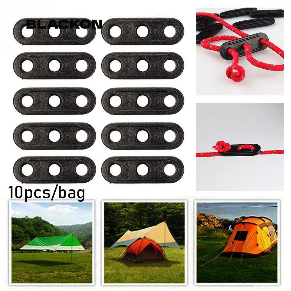 BLACKON 10 ชิ้นเชือกยึดพลาสติกกันสาด Wigwam ปรับ Camping เต็นท์อุปกรณ์เสริม Tensioner ล็อค