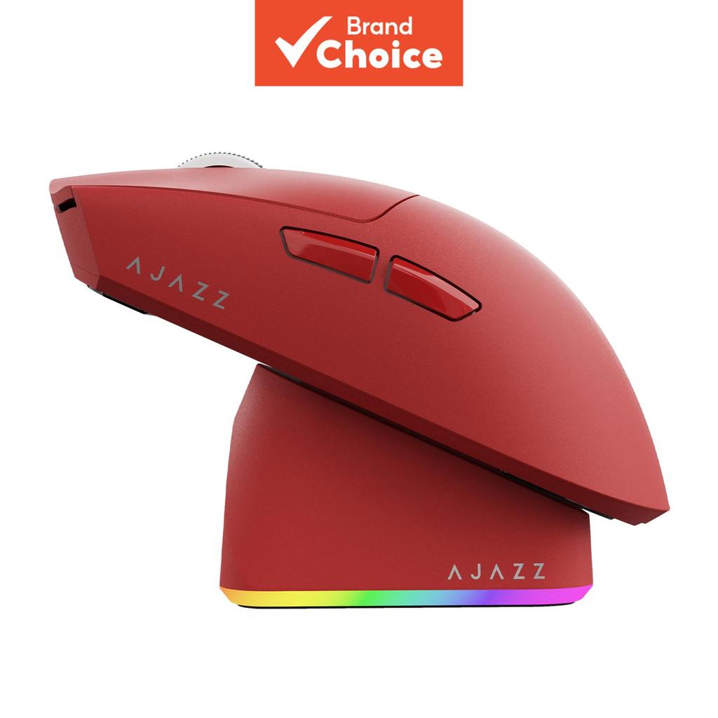 เมาส์ไร้สาย AJAZZ AJ139P V3 MC สําหรับพีซี สีแดง รองรับการเชื่อมต่อ 3 โหมด (บลูทูธ + 2.4G + USB-C) ม