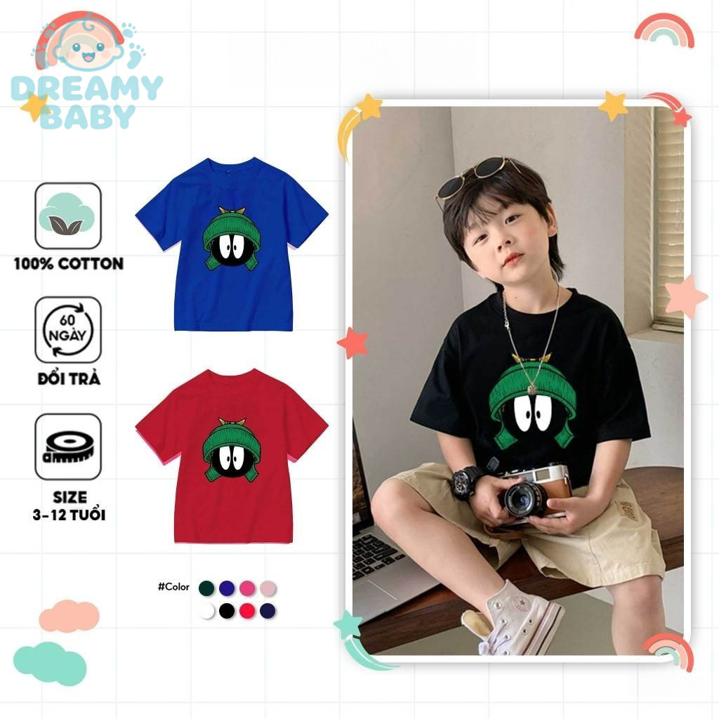 COD (Ho Chi Minh)DREAMY BABY เสื้อยืดสําหรับเด็กชายและเด็กหญิง แบบหลวมๆ ผ้าคอตตอนสุดเท่ AED1007 ในงา