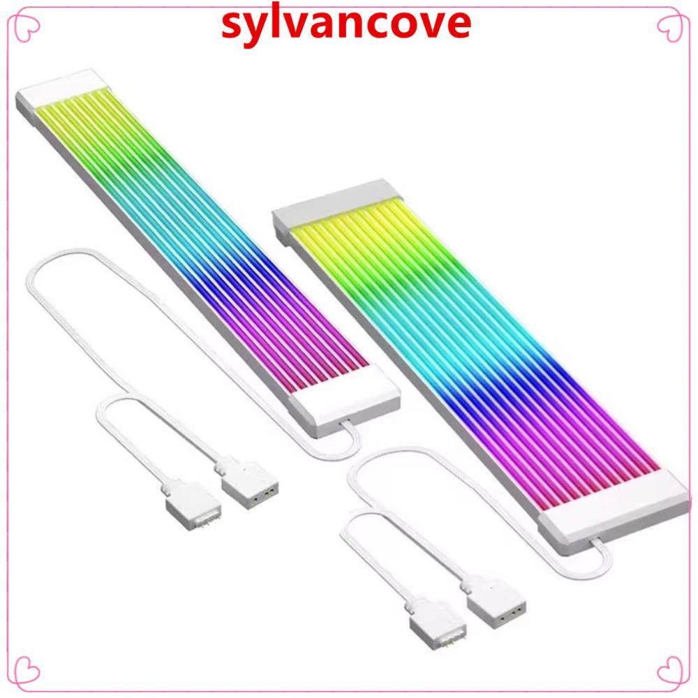 SYLV ไฟ LED Strip, 8PIN 24PIN PC Light Strip, สายต่อยืดหยุ่น DIY ARGB Light Bar