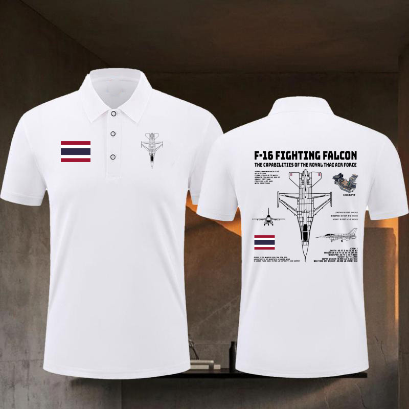 【polo】 เสื้อโปโล ไทยนี้รักสงบ F-16 printed ผ้าCotton มีสองสี ทั้งทรงปกติแล polo shirt ผ้า ใส่ได้ ทั้