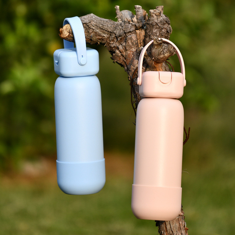 ✨ขวดกีฬาสแตนเลสกันร้อน 25ออนซ์ (740มล.) ปากดูดสีสะท้อนแสง หูหิ้ว ใหม่ปี 2026 - รูปที่ 3