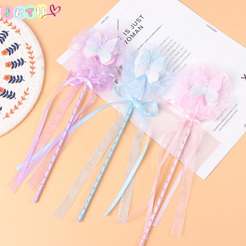 JKTH น่ารักผีเสื้อ Magic Stick Fairy Wand เจ้าหญิงคอสเพลย์ Props Wand สําหรับวันเกิดฮาโลวีน Party Su