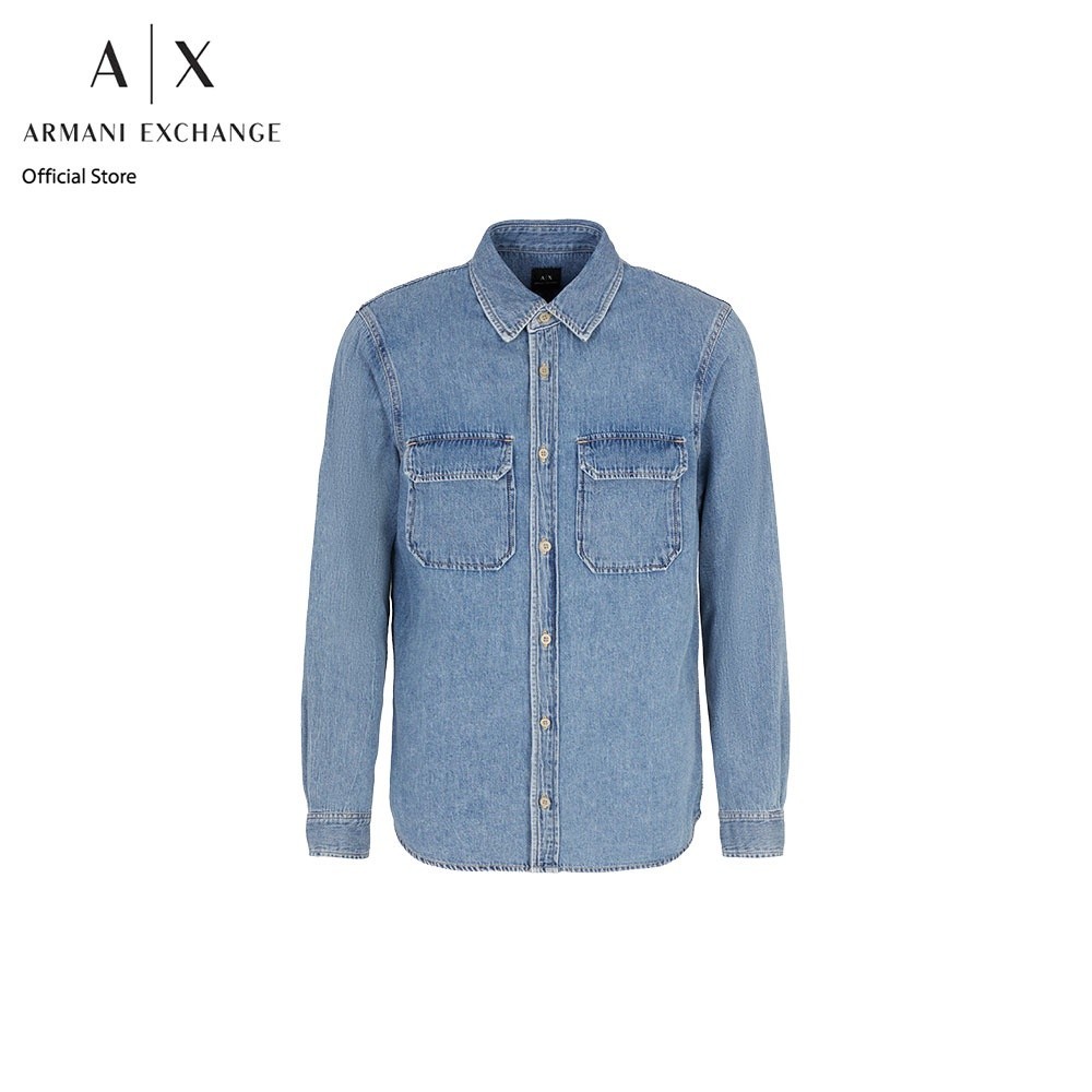 Armani Exchange เสื้อเชิ้ตผู้ชาย รุ่น XM001238-AF15123-MB001 - สีฟ้า