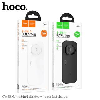 HOCO CW65 แท่นชาร์จไร้สาย 3in1 รองรับ มือถือ Phone / iOS Watch / หูฟัง จ่ายไฟ 15W Qi Wireless Charger hc6