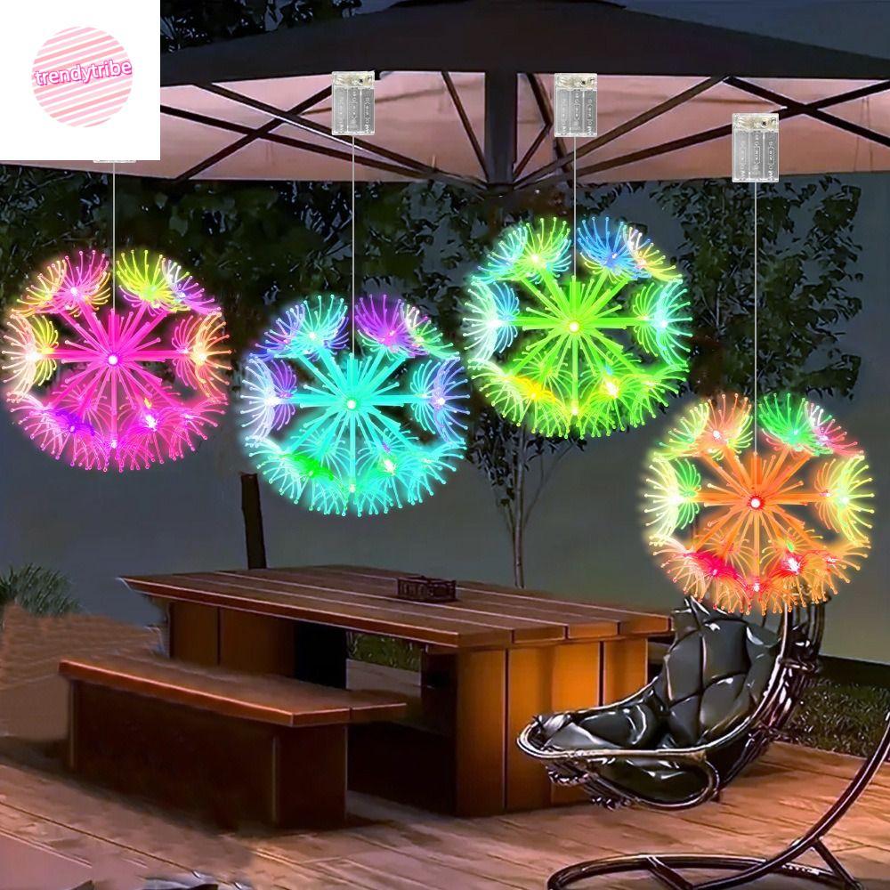 TRENDYTRIBE โคมไฟจี้พลังงานแสงอาทิตย์, 8 โหมด IP44 LED แขวนโคมไฟระย้า, เทศกาล 19LED ประหยัดพลังงานตก