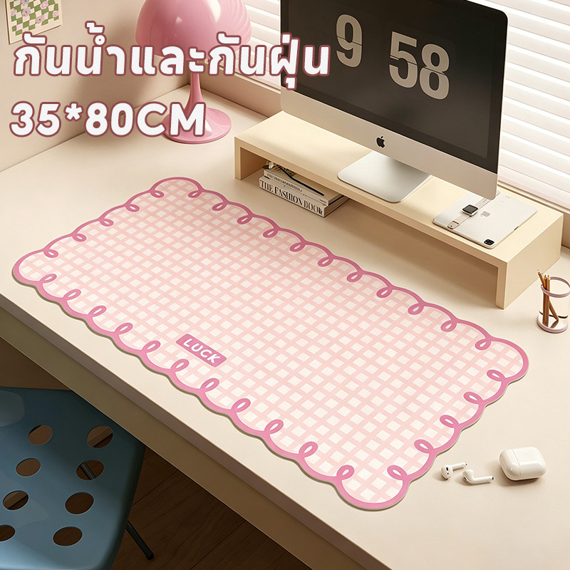 แผ่นรองเมาส์ แผ่นรองโต๊ะ 35*80CM วัสดุ PU กันน้ํา แผ่นรองคีย์บอร์ด ลายน่ารัก เหมาะสำหรับสำนักงานและเล่นเกม