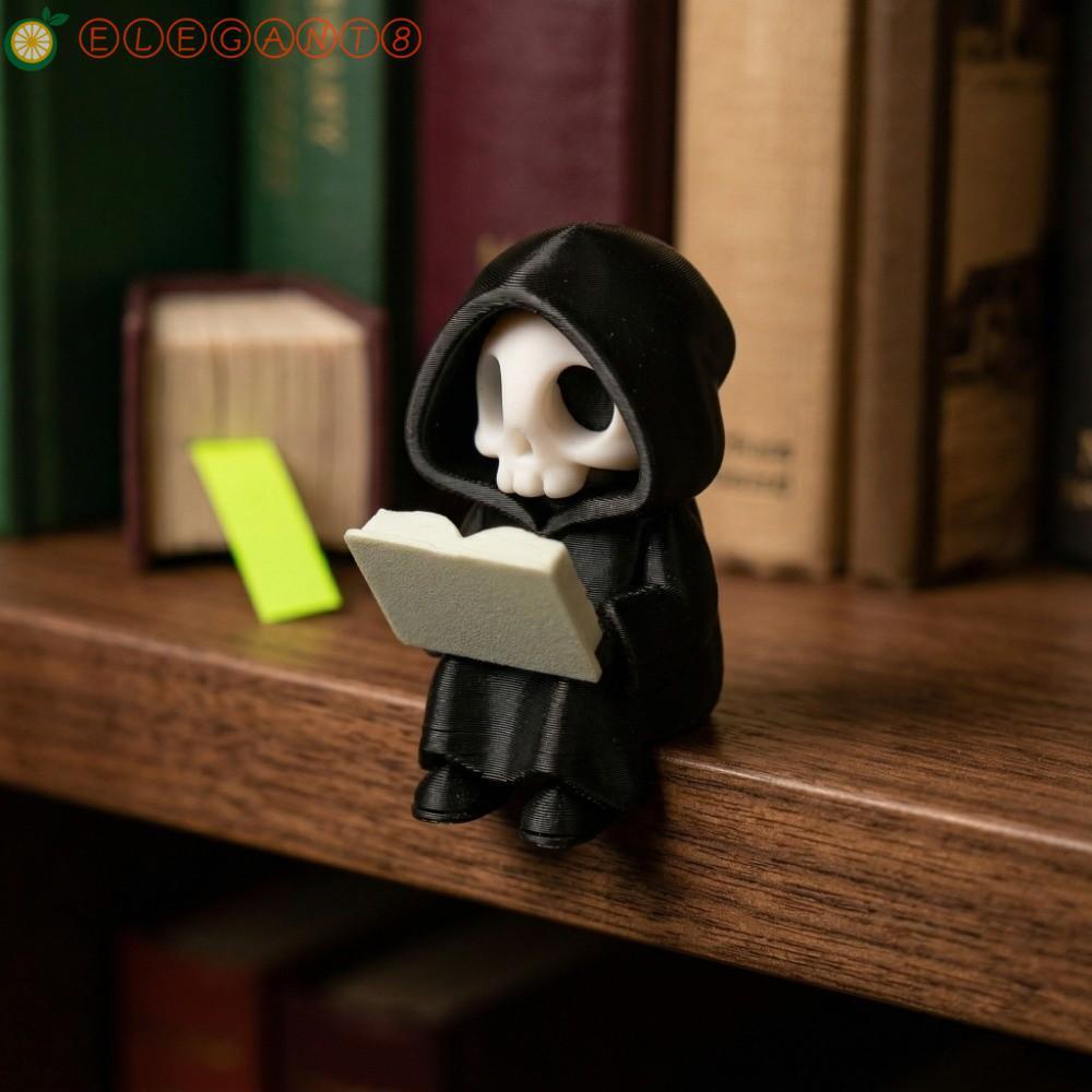 AELEGANT Gothic ตกแต่ง, ตลกสร้างสรรค์น่ารัก Ghost เครื่องประดับ, Creative 3D พิมพ์การ์ตูนอ่าน Pose Ghost รูปปั้นตกแต่งบ้าน