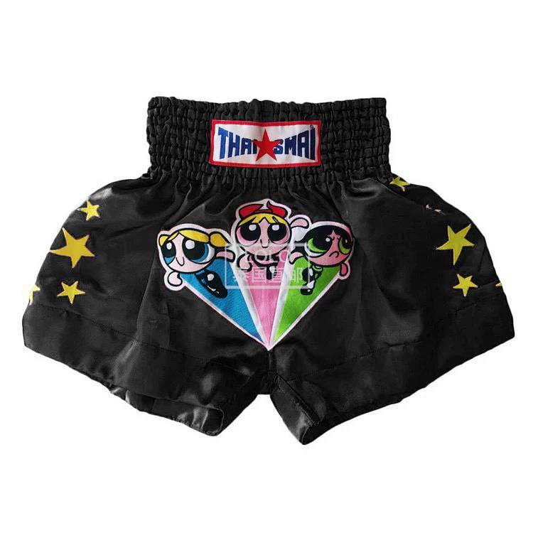New Muay Thai Shorts Kweichow Moutai Little Girl Adult and Children Cute Blue Boxing Shorts U6Ts
