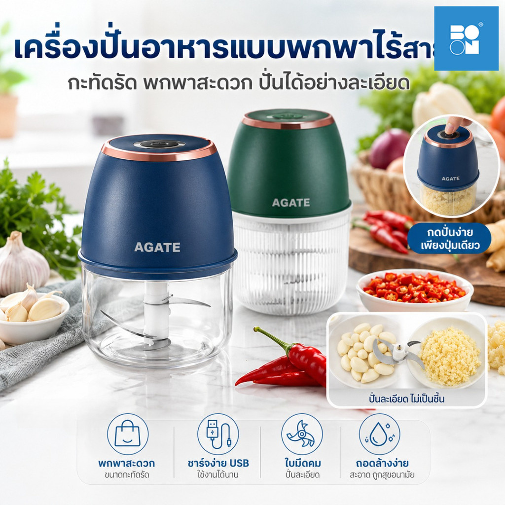 เครื่องปั่น mini เครื่องปั่นกระเทียม USB เครื่องปั่นกระเทียมไร้สาย เครื่องปั่นบดไฟฟ้า ที่บดกระเทียมไฟฟ้า เครื่องบดเนื้อ