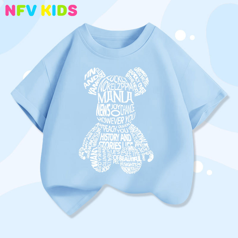 【พร้อมส่ง&COD】NFV KIDS เสื้อยืดแขนสั้นเด็ก✨ใส่สบาย ลายพิมพ์หมีน่ารัก ใส่ได้ทั้งเด็กชายและเด็กหญิง ระบายอากาศ YG5695