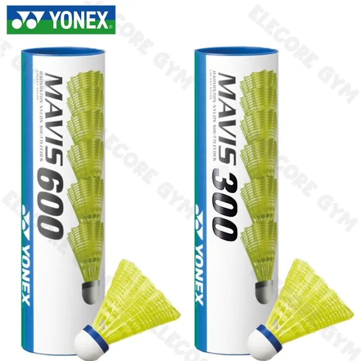 ลูกขนไก่พลาสติก YONEX MAVIS 300 350 500 600 2000 พลาสติกไนลอน BADMINTON หมวกสีน้ําเงิน ข้อต่อความเร็