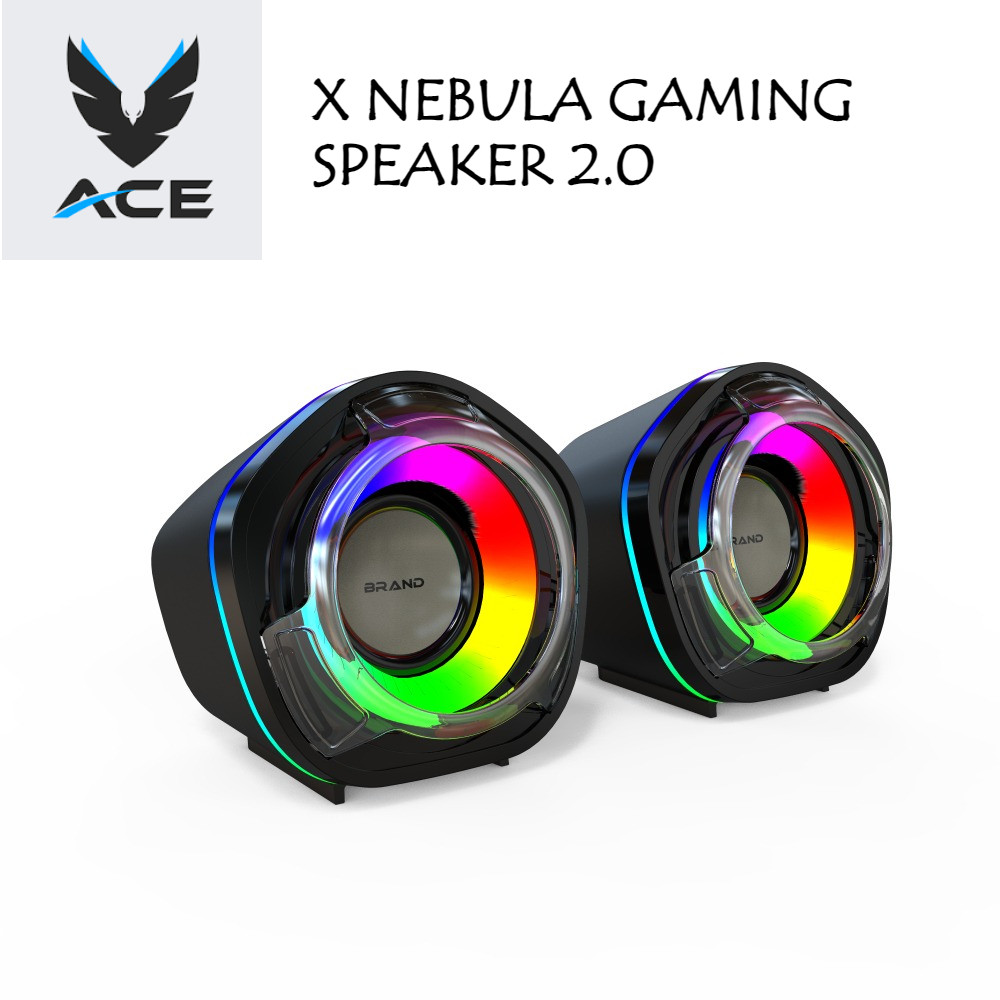 ACE X NEBULA GAMING SPEAKER 2.0 RGB รองรับ Bluetooth 5.2 และช่องเสียบ 3.5mm Aux สำหรับเชื่อมต่อกับ PC
