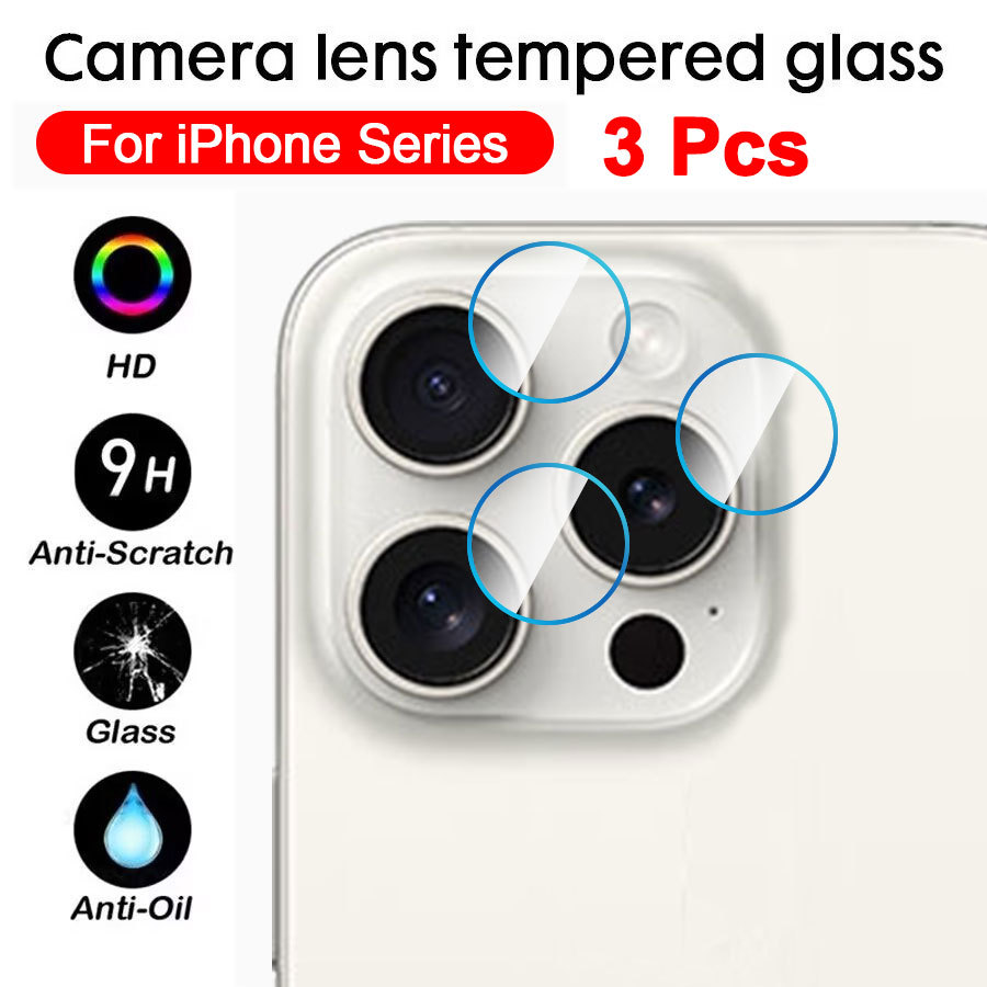 3 Pcs เลนส์กล้องด้านหลัง ฟิล์มกระจกนิรภัย ป้องกัน สําหรับ iPhone Air 17 16 Plus 15 14 13 12 11 Pro Max