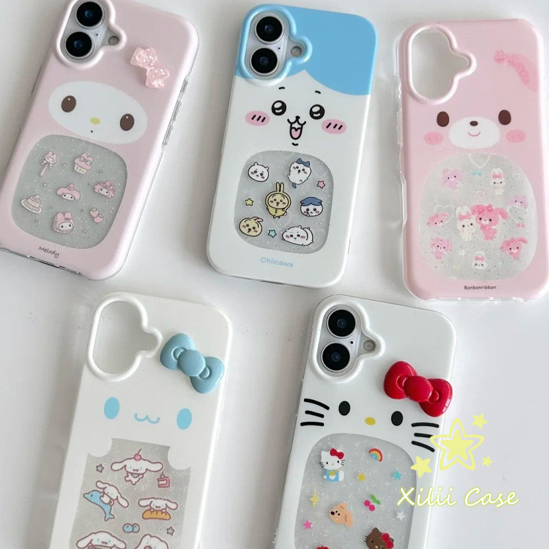 สำหรับ IPhone 17 13 15 16 12 11 14 Pro Max XR X XS 7 16 15 14 Plus เมโลดี้เชอร์รี่ลูกสุนัขคิตตี้ซินนามอร์เรลโลมาชิอิกาวะ