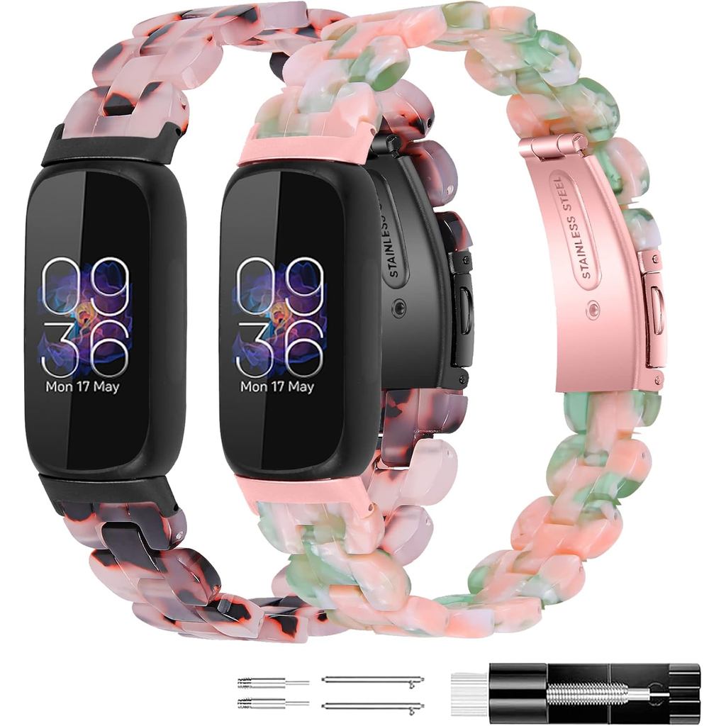 FitTurn สายเรซิ่นใช้งานร่วมกับ Fitbit inspire 3 Health & Fitness Tracker นาฬิกา,เปลี่ยนสร้อยข้อมือสไ