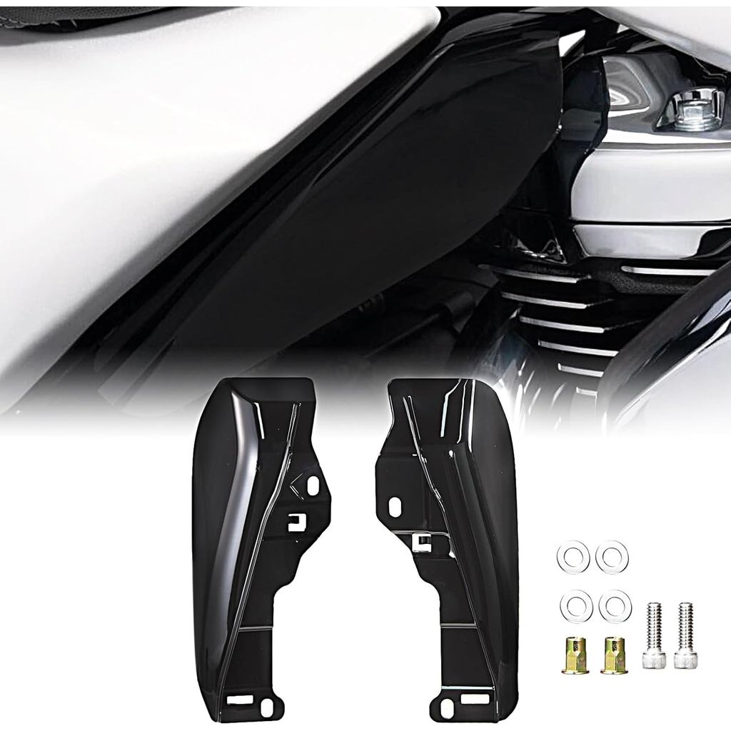 Black Mid Frame Air Deflector สําหรับ Harley Touring 2024-Later Road Glide CVO FLTRXSE (สีดํามันวาว)