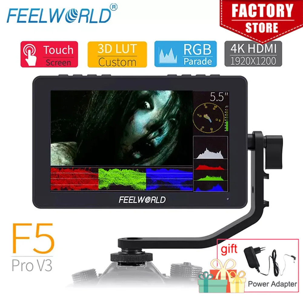 F5 Pro V3 5.5 นิ้วกล้อง Field Touch Monitor สําหรับกล้อง Dslr 3d Lut Ips 4k Hdmi-ใช้งานร่วมกับไร้สาย