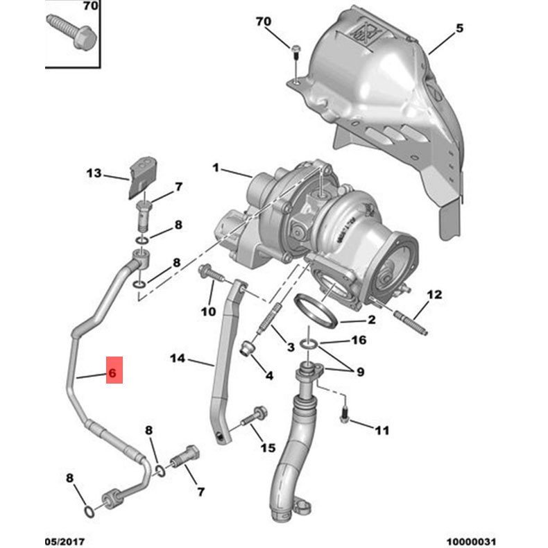 C4L Citroen Dongfeng Peugeot C4 ความดันน้ํามันท่อเข้า C5 เหมาะสําหรับ 1.6T Shijia Tianyi Turbo 408C3