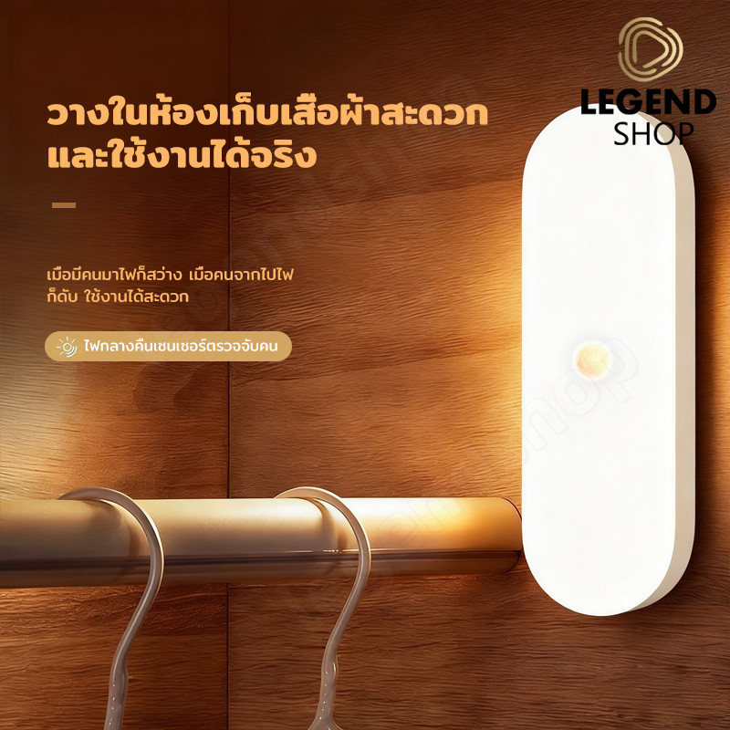 ไฟเซ็นเซอร์ โคมไฟหัวเตียง ชาร์จผ่าน USB