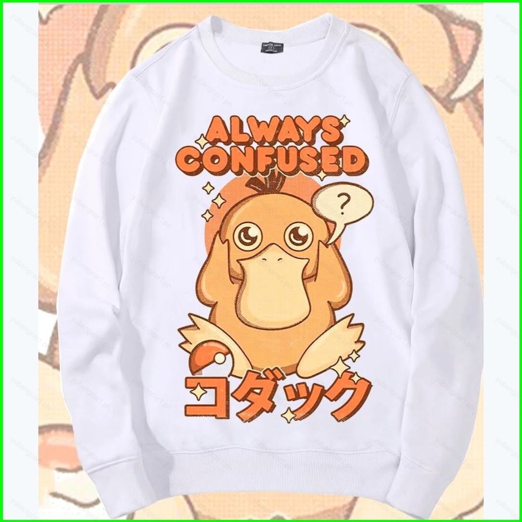 เสื้อฮู้ดพิกาチュและPsyduckจากPokémon แขนยาว เหมาะสำหรับทุกเพศ