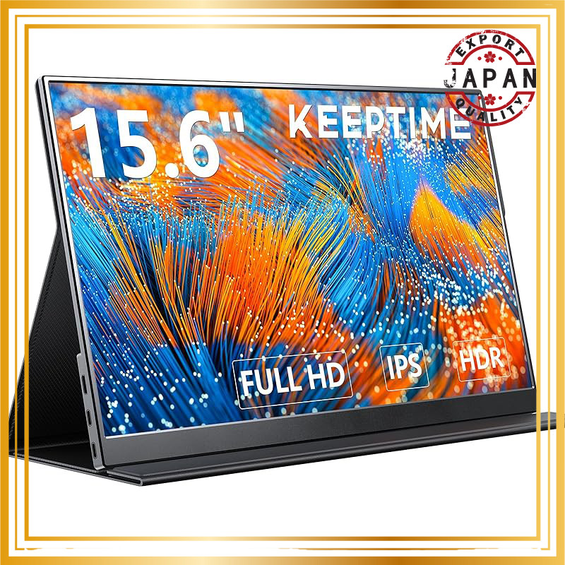 KEEPTIME Portable Dual Mobile Monitor - 15.6/18.5 Inches, FHD/2K Resolution, Driver-Free, Foldable D