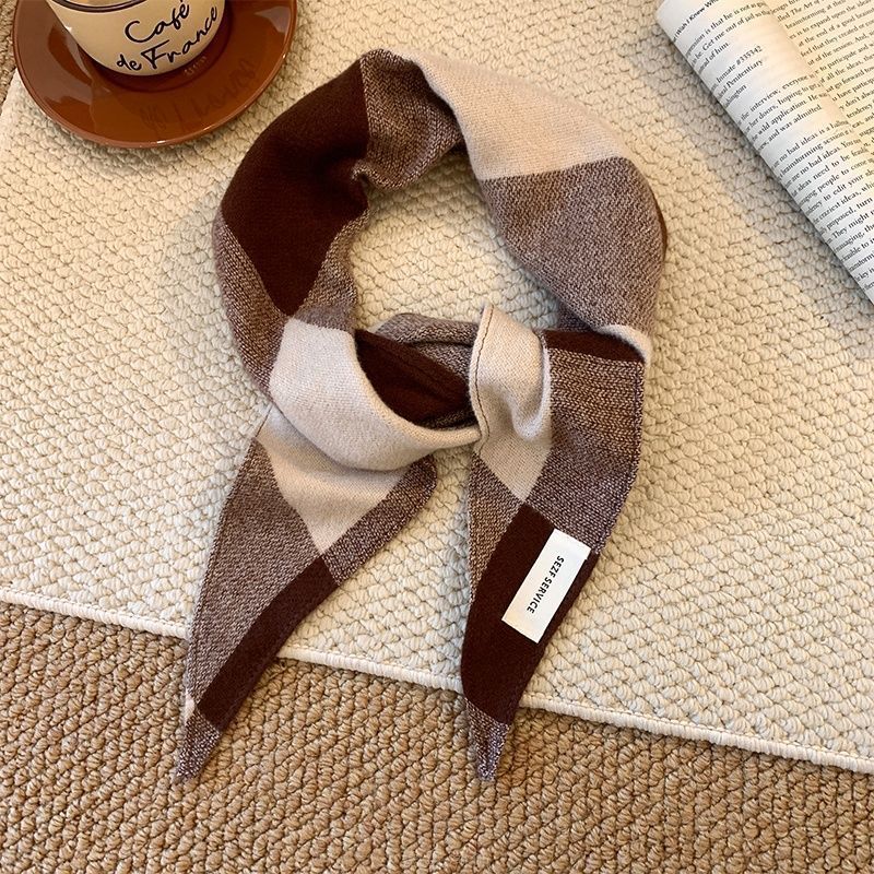 ผ้าพันคอ Retro ลายสก๊อต ทำจากผ้าข้าวเหนียวสำหรับผู้หญิง ให้อบอุ่นในฤดูใบไม้ร่วงและฤดูหนาว - รูปที่ 7