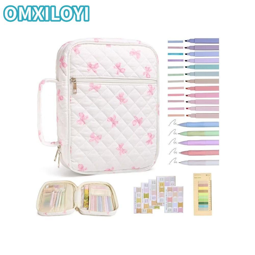 OMXILOYI Bible Cover Bag,กระเป๋าซิป Handle Bible Cover , การออกแบบดอกไม้ Bible Journaling Kit Church