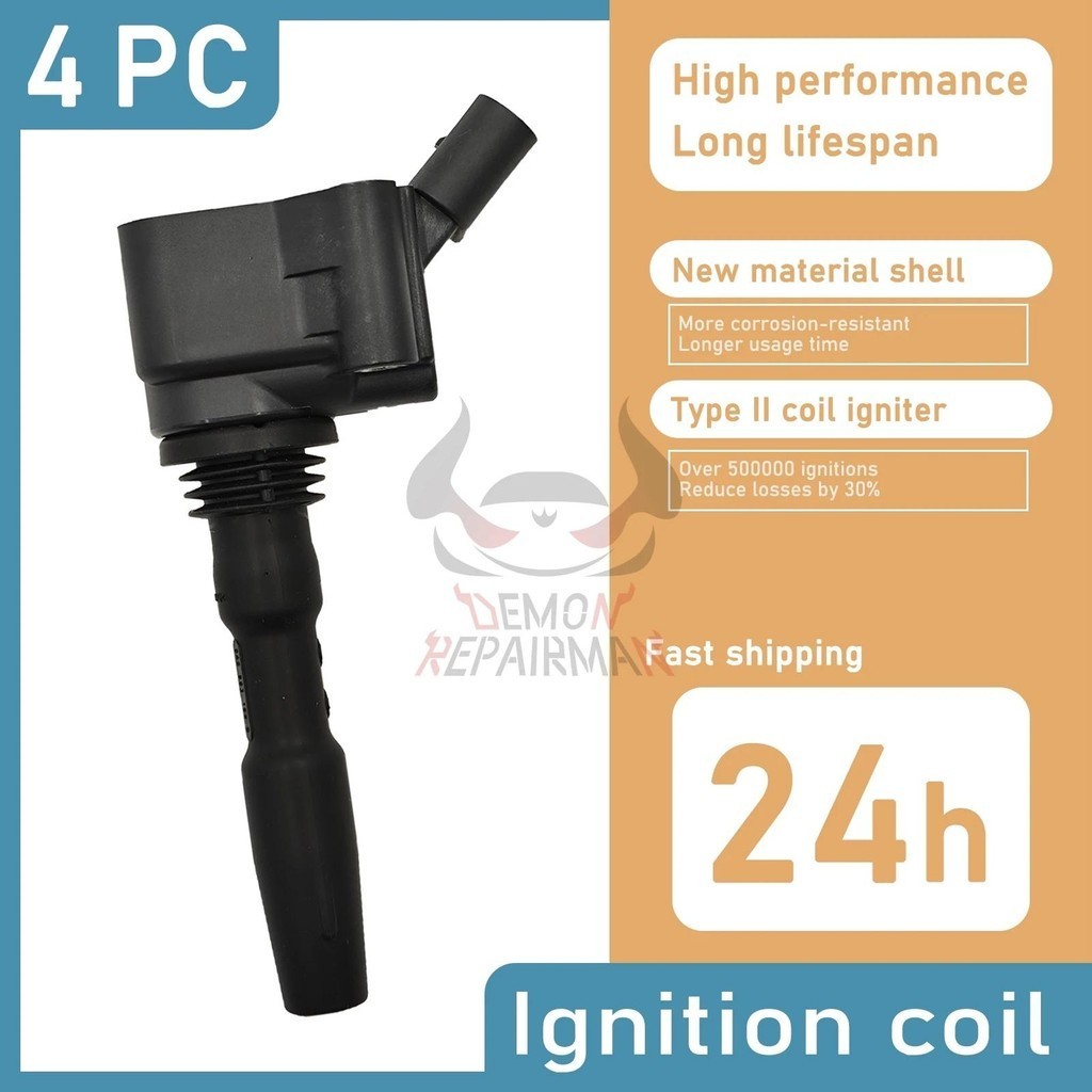 4 PCS คอยล์จุดระเบิดสําหรับ EA211 Audi A1 A3 VW POLO GOLF MK7 Skoda Yeti Fabia ใหม่ Tiguan Passat 1.