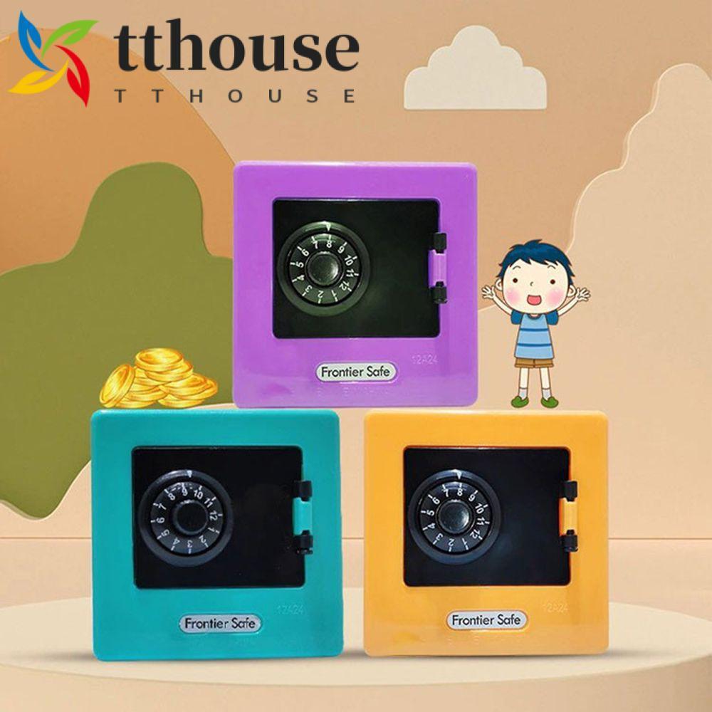 TTHOUSE Coin Bank Retro Code Birthday Coin Saving Boy Girls ATM หมุนรหัสผ่านกล่องเก็บเงินสด