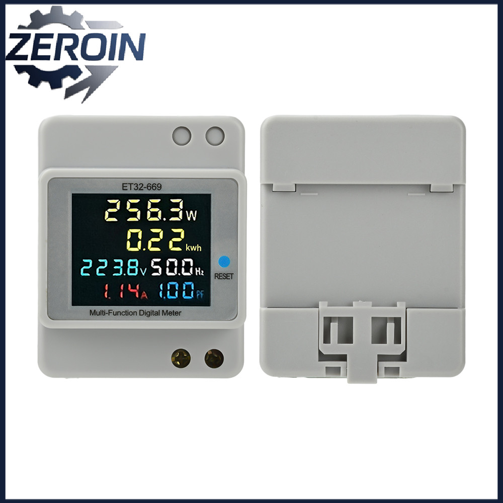ET32-669 AC40.0-300.0V 100A DIN-Rail Mounted Digital Multi-Function Single-Phase Energy Meter แรงดัน