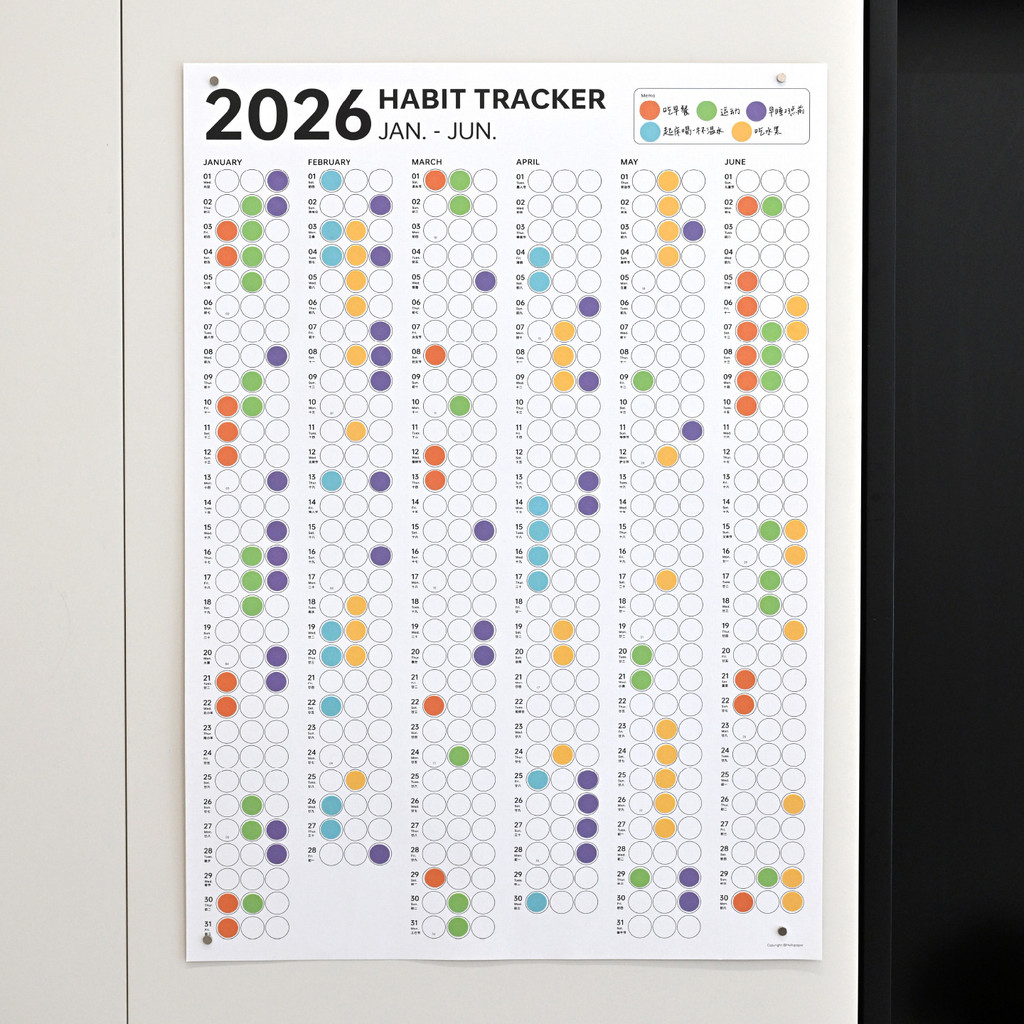 2026 Habit Tracker ปฏิทิน Wall Plan Self-Dispipline สําหรับ Home Minimalist Wall Calendar พร้อมการติ
