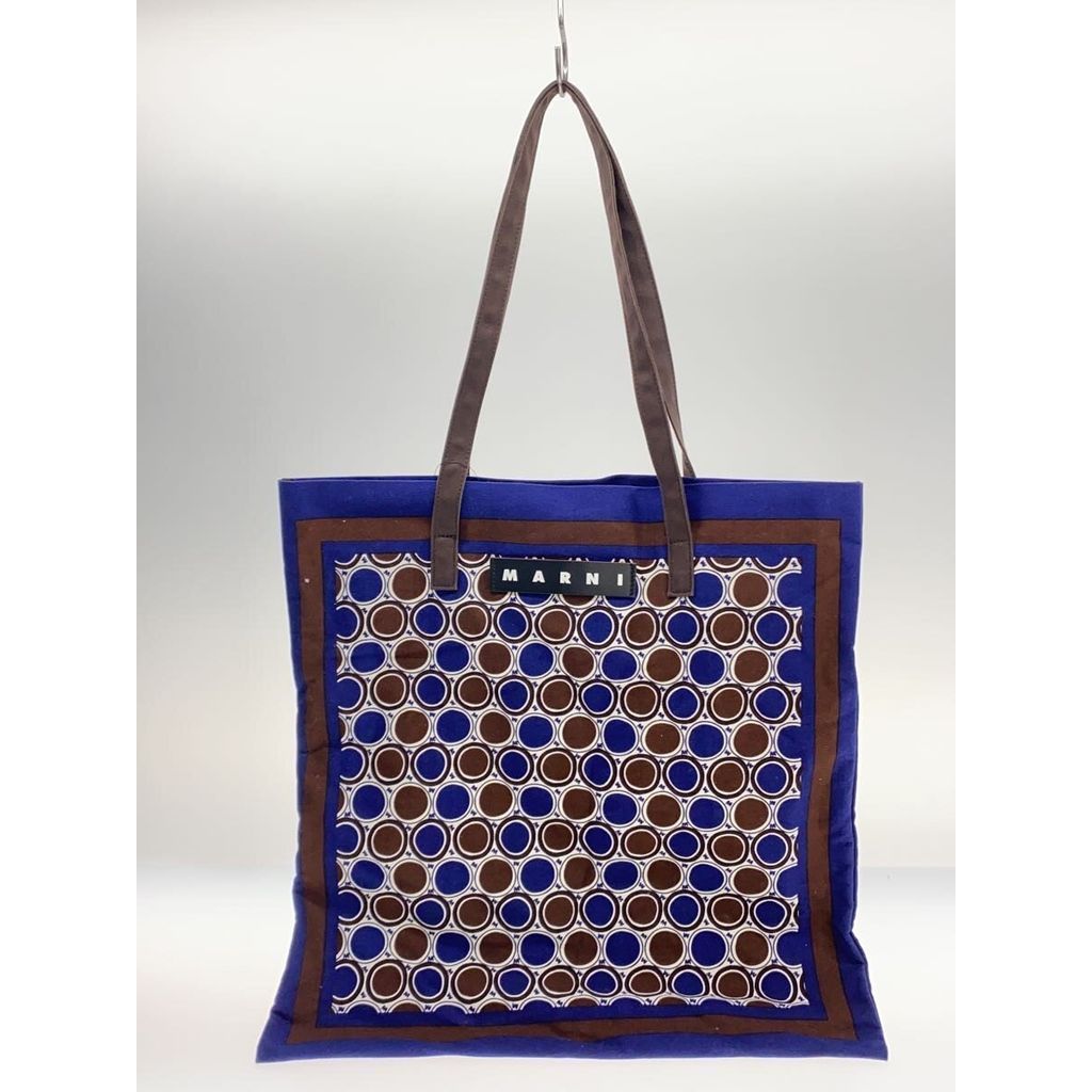 MARNI Tote Bag Purse -- NVY overall pattern Direct from Japan Secondhand