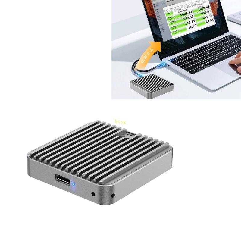 Btsg อลูมิเนียม 2230 NVMe Hard Drive Enclosure ประเภท C Connector การจัดการความร้อนอลูมิเนียมสําหรับ