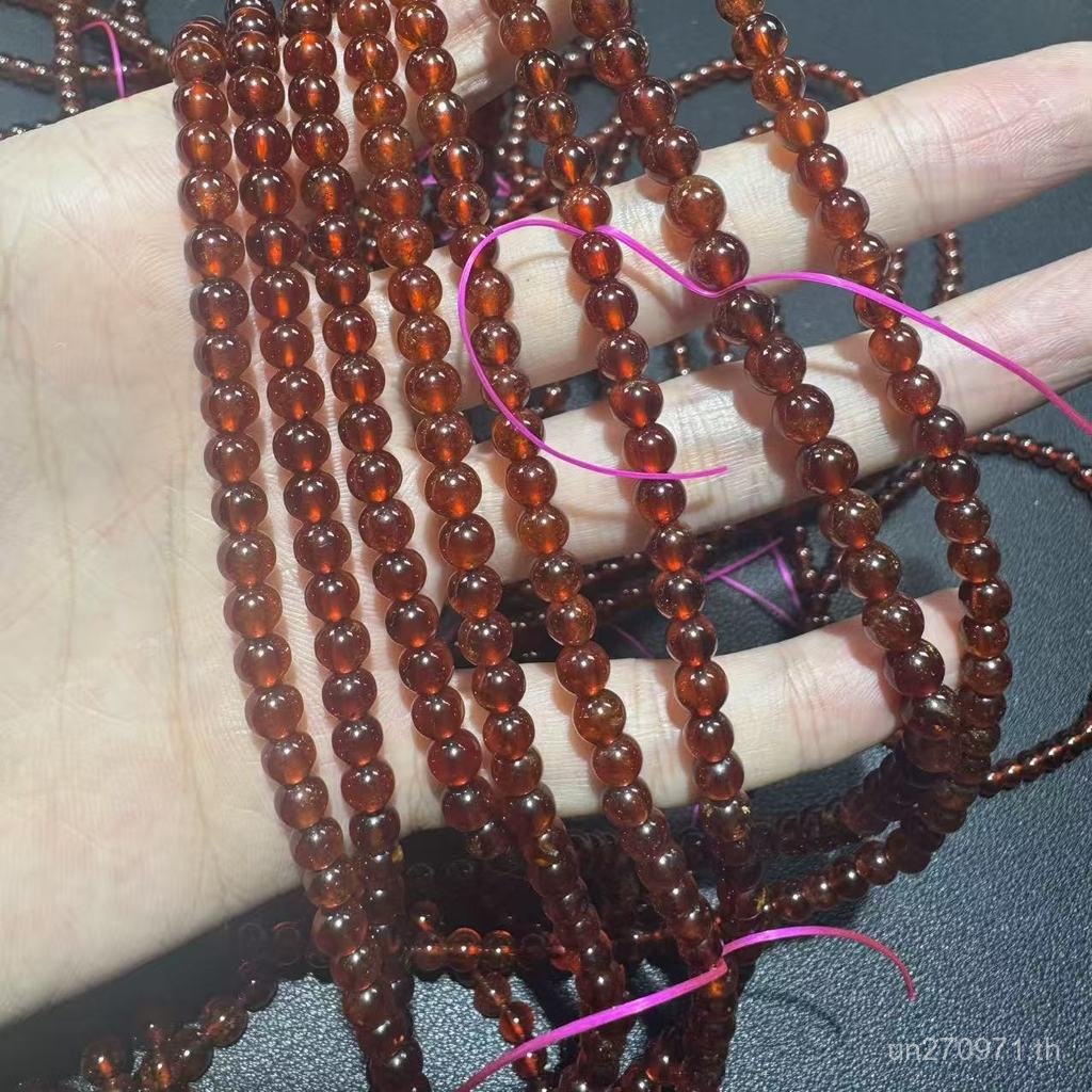 สร้อยคอลูกปัดและสร้อยข้อมือแฮนด์เมดสีแดงและส้ม พร้อมโซ่ยาวและอุปกรณ์เสริม WDT4