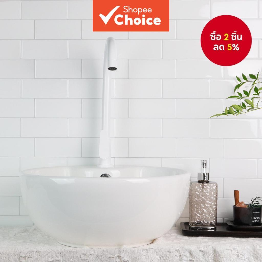 สติ๊กเกอร์ติดผนังกระเบื้อง Subway Tile - กันน้ํา กันคราบ ติดตั้งง่าย ของตกแต่งห้อง 10 ชิ้น