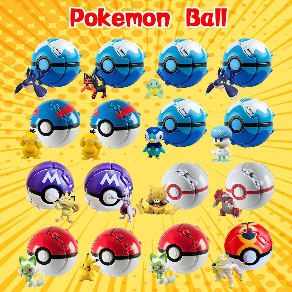 โยน Pokeball ตีกลับอัตโนมัติพร้อมรูป Pokemon Pikachu อะนิเมะ Action O4q7